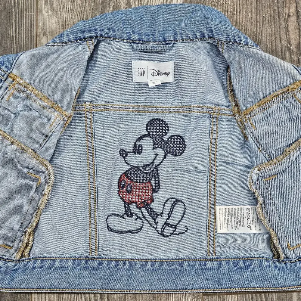 BABY GAP x DISNEY MICKEY DENIM JACKET – TODDLER 12–18 MONTHS – LIGHT WASH